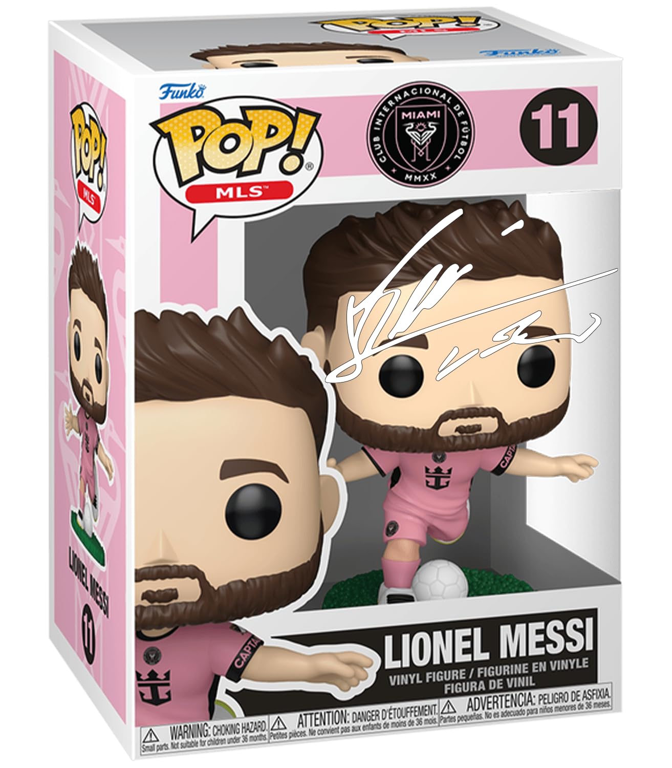 Lionel Messi #11 Pink Uniform Inter Miami CF Facsimile Signed